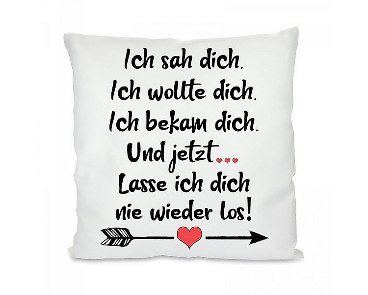 Herzbotschaft Dekokissen Kissen mit einseitigem Motiv Ich sah dich ich woll günstig online kaufen
