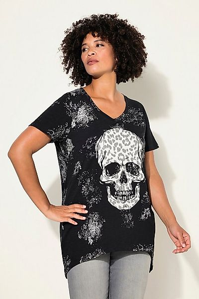 Angel of Style T-Shirt T-Shirt Leo-Totenkopf V-Ausschnitt Halbarm günstig online kaufen