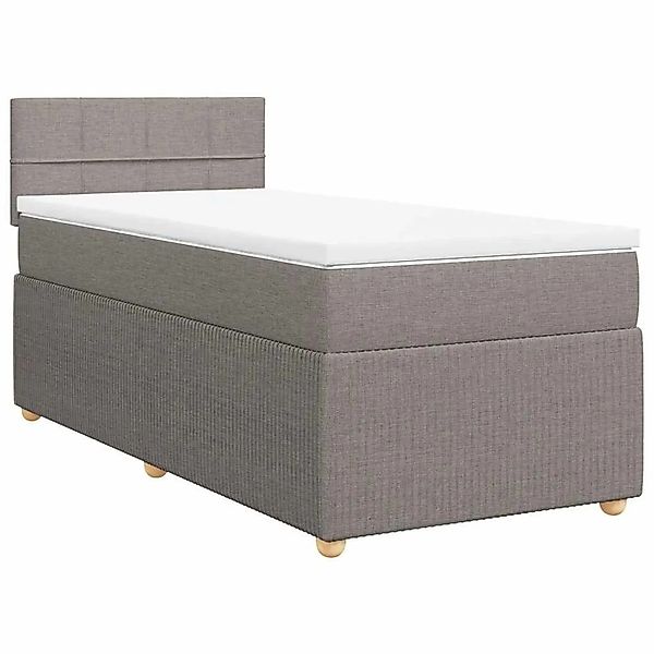 vidaXL Boxspringbett mit Matratze Taupe 100x200 cm Stoff 3287371 günstig online kaufen
