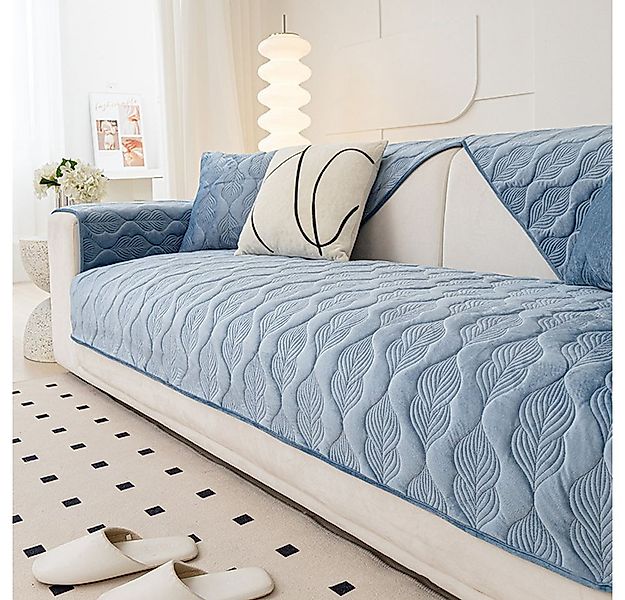 NUODWELL Sofabezug Sofabezug Samt 1 2 3 4 Sitzer, Weicher Anti-Rutsch Sofaü günstig online kaufen