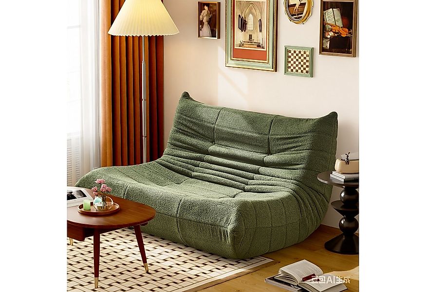 HAUSS SPOLE Sitzsack 2-Sitzer Lazy-Sofa aus Teddy-Samt, modernes Design, Wo günstig online kaufen