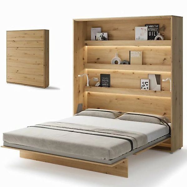 yourhouse24 Schrankbett Bed Concept Vertikal Gästebett Eiche Artisan 90/120 günstig online kaufen