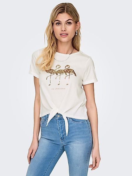 ONLY Kurzarmshirt ONLDORA S/S KNOT FOLD-UP günstig online kaufen