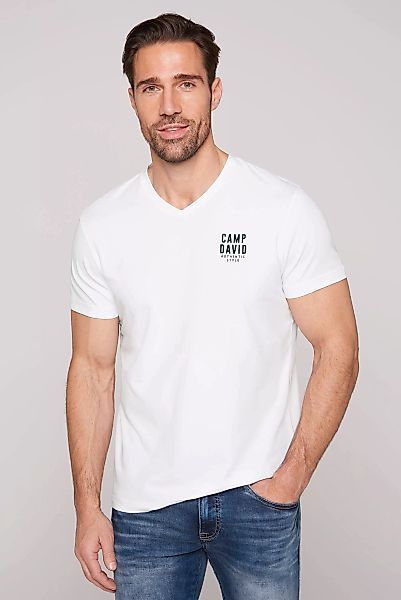 CAMP DAVID V-Shirt, mit V-Ausschnitt, mit Logo-Print günstig online kaufen