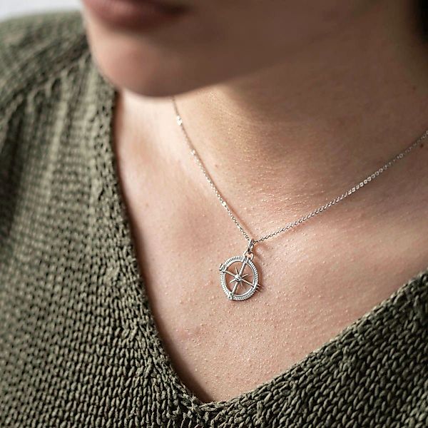Materia Kettenanhänger Silber Kompass / Windrose günstig online kaufen