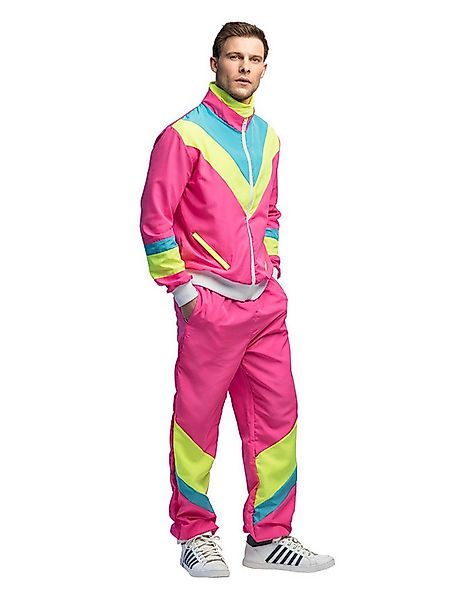 Boland Partyanzug Retro Jogginganzug Herren Neonrosa günstig online kaufen