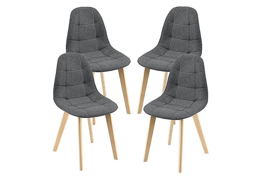 en.casa Esszimmerstuhl, »Kopparberg« Polsterstühle 4er Set Küchenstuhl Stof günstig online kaufen