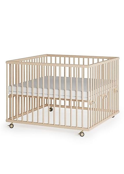 Sämann Babybett Laufgitter 100x100 cm mit Matratze natur Set Premium Kollek günstig online kaufen