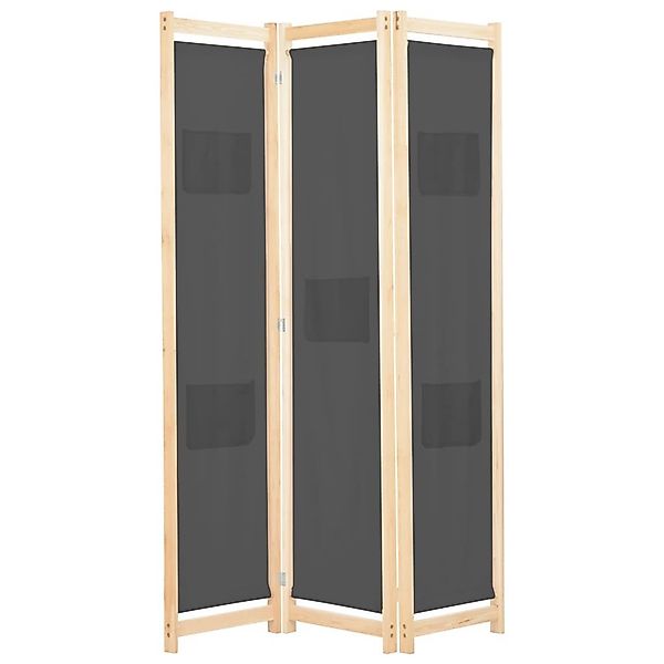 3-teiliger Raumteiler Grau 120 X 170 X 4 Cm Stoff günstig online kaufen