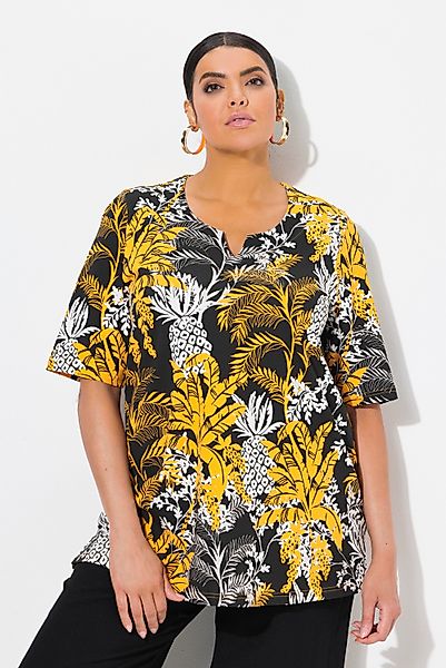 Ulla Popken T-Shirt T-Shirt Palmen A-Linie günstig online kaufen