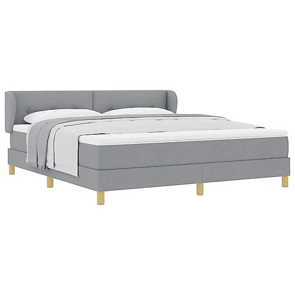 vidaXL Boxspringbett mit Matratze Hellgrau 180 x 200 cm Stoff 3340227 günstig online kaufen