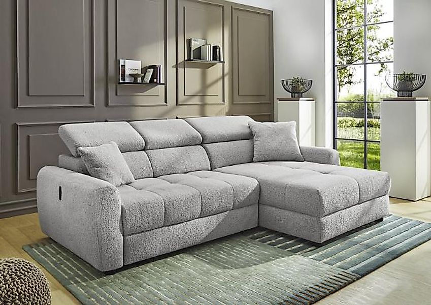 Ecksofa inkl. elektrischer Auszug, Kopfteil verstellbar, USB und Kissen var günstig online kaufen