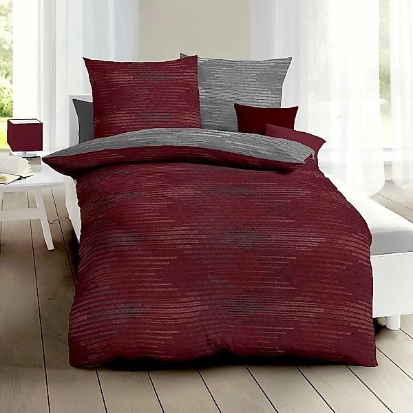 TRAUMSCHLAF Bettwäsche Ikat, Biber, 3 teilig, günstig online kaufen