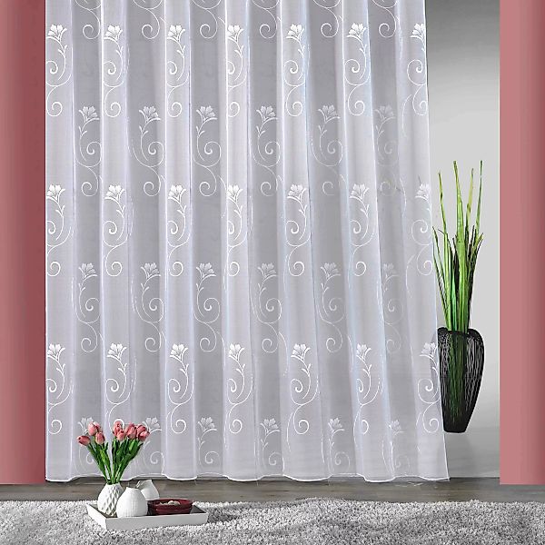 Weckbrodt Gardine »Lilly«, (1 St.), Jacquard, strukturiert, Allover, Motiv, günstig online kaufen