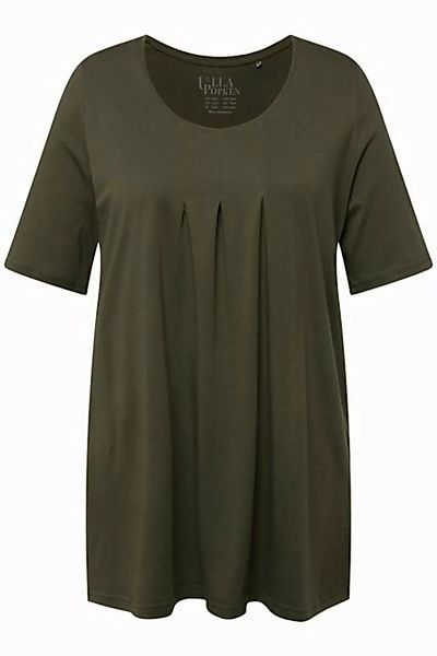 Ulla Popken Rundhalsshirt T-Shirt Zierfalten A-Linie Rundhals Halbarm Modal günstig online kaufen