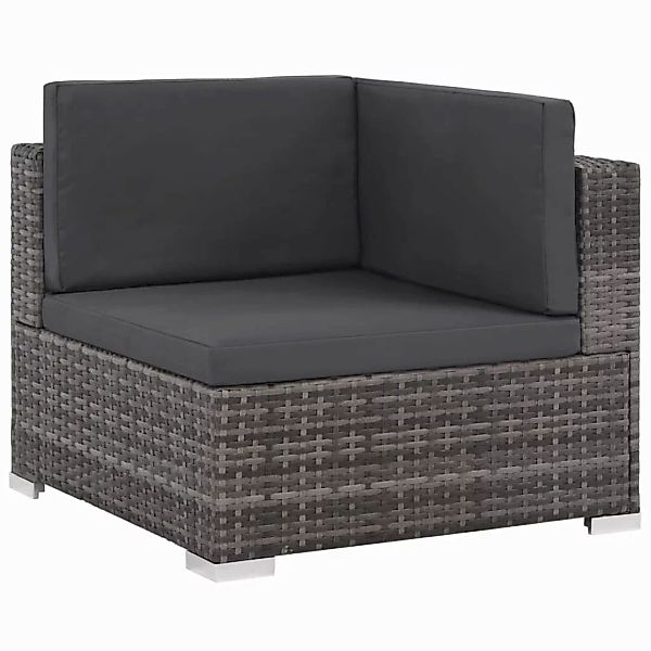 6-tlg. Garten-lounge-set Mit Auflagen Poly Rattan Grau günstig online kaufen