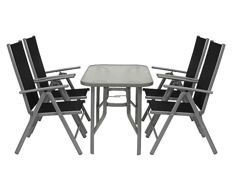 DEGAMO Garten-Essgruppe RAVENNA, (5-tlg), 4x Klappsessel günstig online kaufen