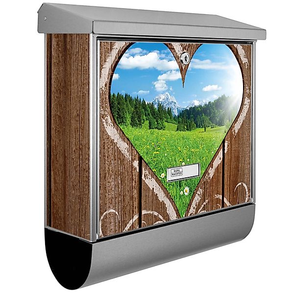 Banjado Briefkasten Edelstahl 38x39x12cm Mit Zeitungsfach Inkl. Montagemate günstig online kaufen