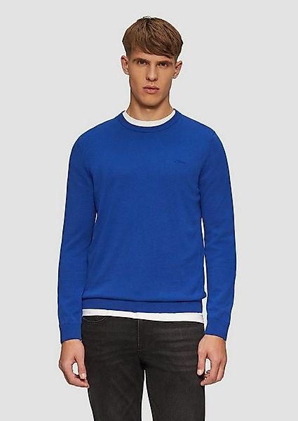 s.Oliver Strickpullover Strickpullover mit Logo-Stickerei Logo günstig online kaufen