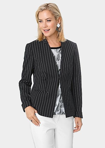 GOLDNER Jackenblazer "Kurzgröße Cardigan im Nadelstreifen-Dessin" Ohne günstig online kaufen