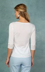 Passioni Strickpullover mit blauer Blumenstickerei und günstig online kaufen