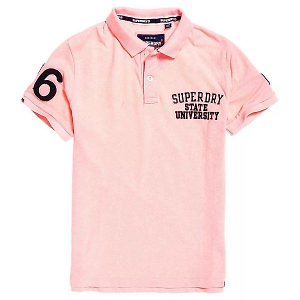 Superdry Classic Superstate Piqué Kurzarm-poloshirt S Pink Fluro Grit günstig online kaufen