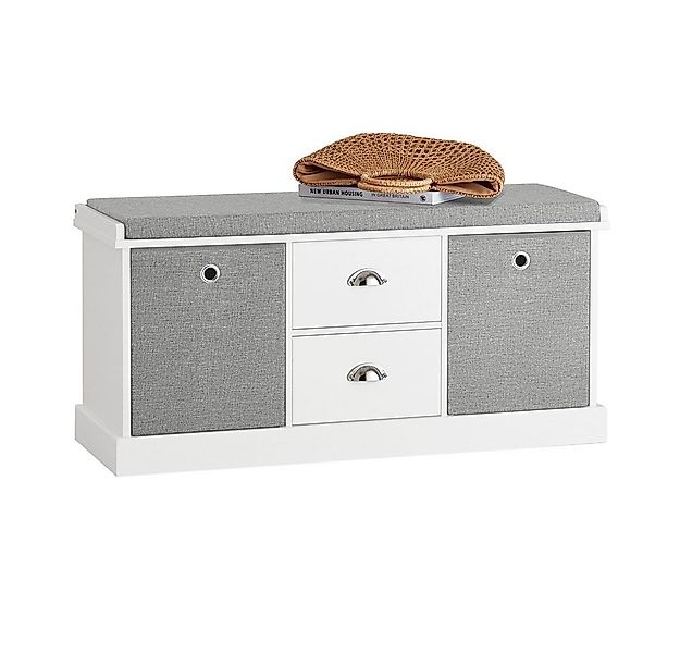 SoBuy Schuhbank FSR66, Sitzbank mit 2 grauen Körben und 2 Schubladen günstig online kaufen