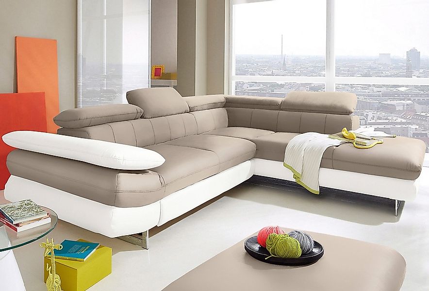 COTTA Ecksofa "Solution L-Form" mit Arm- & Kopfteilverstellung, wahlweise m günstig online kaufen