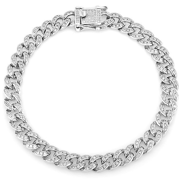 Tony Fein Silberarmband Panzerarmband Zirkonia Weiß günstig online kaufen