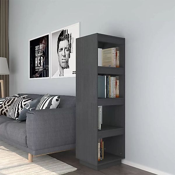 Bücherregal/raumteiler Grau 40x35x135 Cm Massivholz Kiefer günstig online kaufen