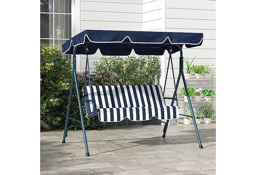 Outsunny Hollywoodschaukel, 3-Sitzer, mit verstellbarem Dach, Schwingbank, günstig online kaufen