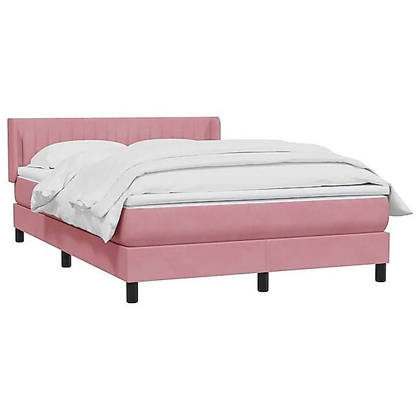 vidaXL Bett Boxspringbett mit Matratze Rosa 160x210 cm Samt günstig online kaufen