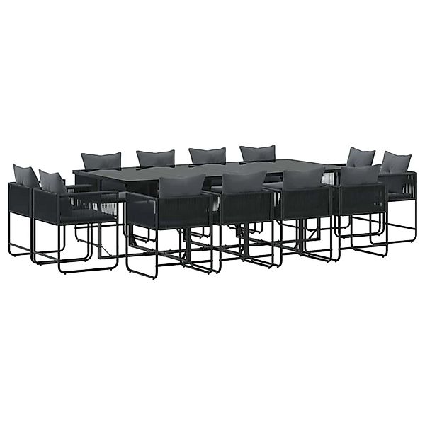vidaXL Garten Essgruppe 13-Tlg Schwarz Stahl 3335885 günstig online kaufen
