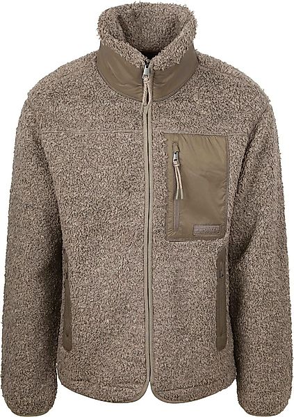 Tommy Hilfiger Strickjacke Teddy Fleece Taupe - Größe XXL günstig online kaufen