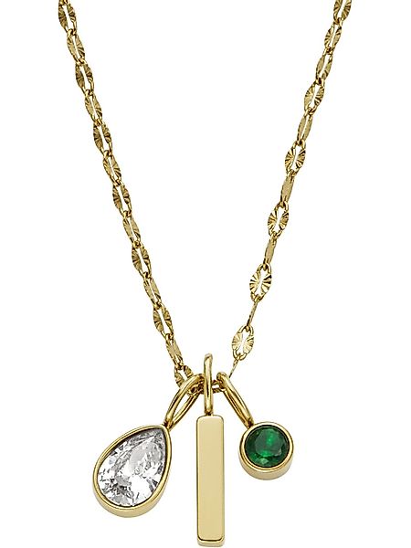 Fossil Collier Fossil Damen-Kette Edelstahl Glasstein günstig online kaufen