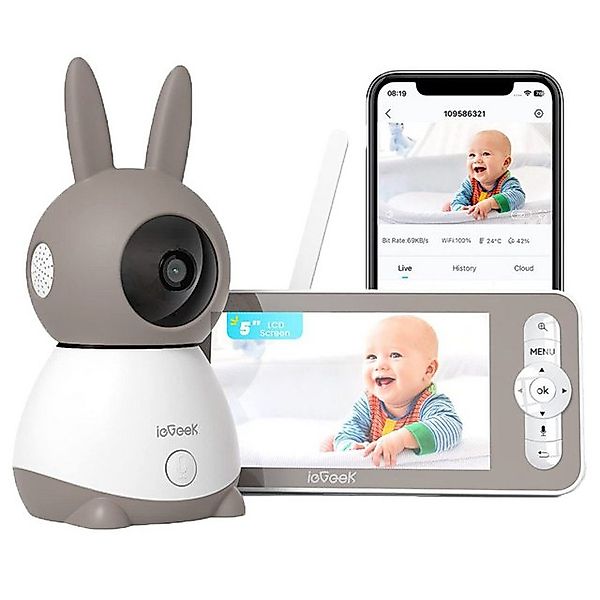 ieGeek Babyphone Babyphone mit 2 Kameras 2K/3MP WLAN Video Babyfon mit App günstig online kaufen