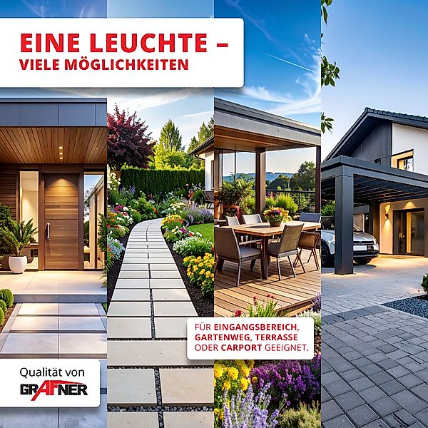 Grafner Sockelleuchte Wegleuchte Edelstahl WL10190 Gartenlampe günstig online kaufen