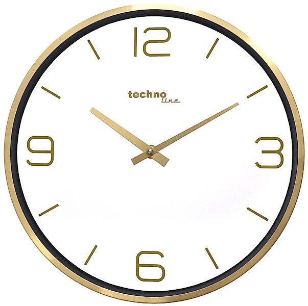technoline Wanduhr WT 7280 (goldfarbene Wanduhr im modernen Stil) günstig online kaufen