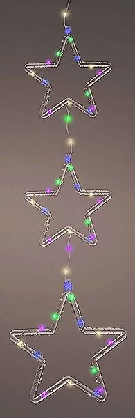 LED Sterne Bunt Fensterdeko Innen und Außen Weihnachtsdeko Batterie Timer 6 günstig online kaufen