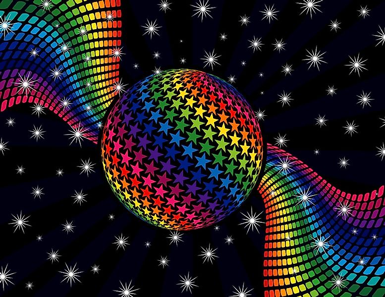 Papermoon Fototapete "Rainbow Disco Dance" günstig online kaufen