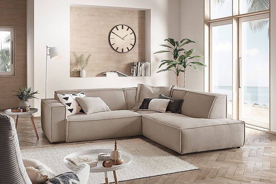 KAWOLA Ecksofa SAMU, Couch L-Form rechts oder links Cord verschiedene Farbe günstig online kaufen