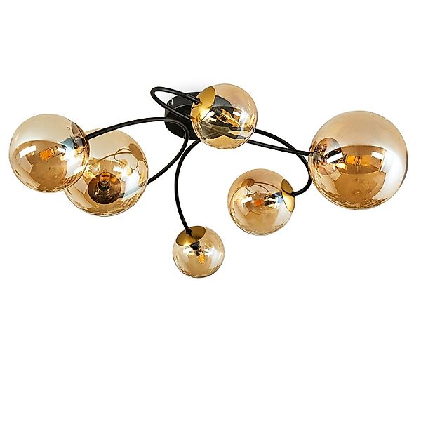 hofstein Deckenleuchte Deckenlampe aus Metall/Glas in günstig online kaufen