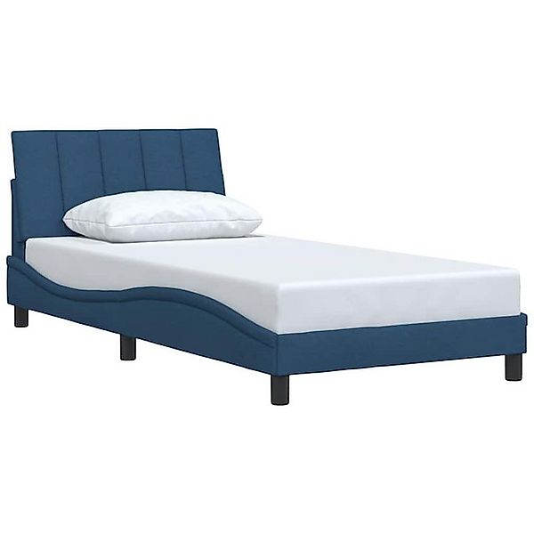 vidaXL Bett Bettgestell ohne Matratze Blau 100x200 cm Stoff günstig online kaufen