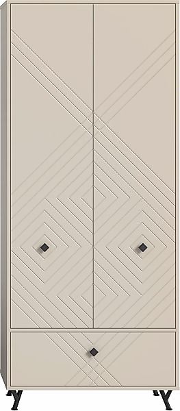 Home affaire Garderobenschrank "Mento, Höhe 190cm, 2 Türen, 1 Klappe, 4 Ein günstig online kaufen