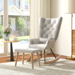 HOMCOM Relaxsessel Ohrensessel mit Hocker, Kissen, günstig online kaufen