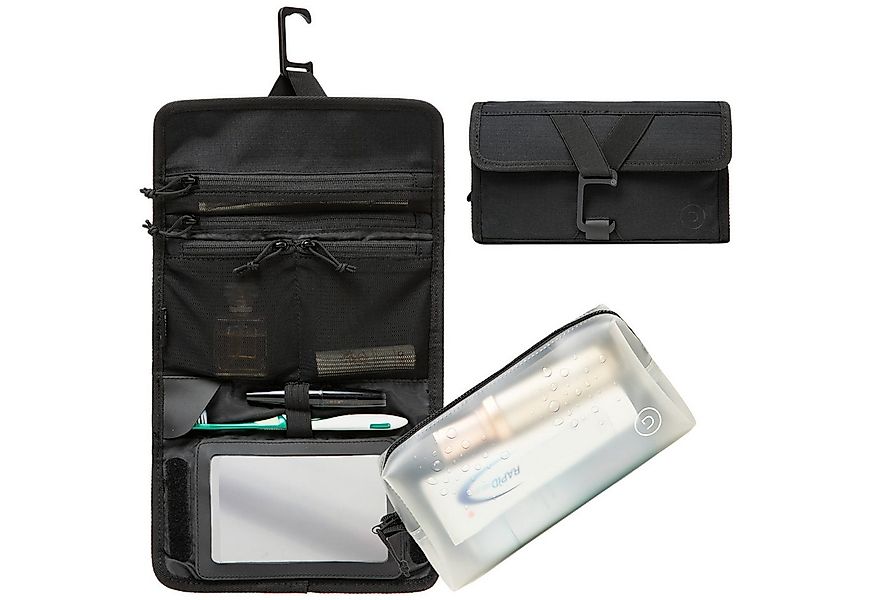 TRAVEL DUDE Kulturbeutel Faltbare Kulturtasche mit transparenter Kosmetikta günstig online kaufen