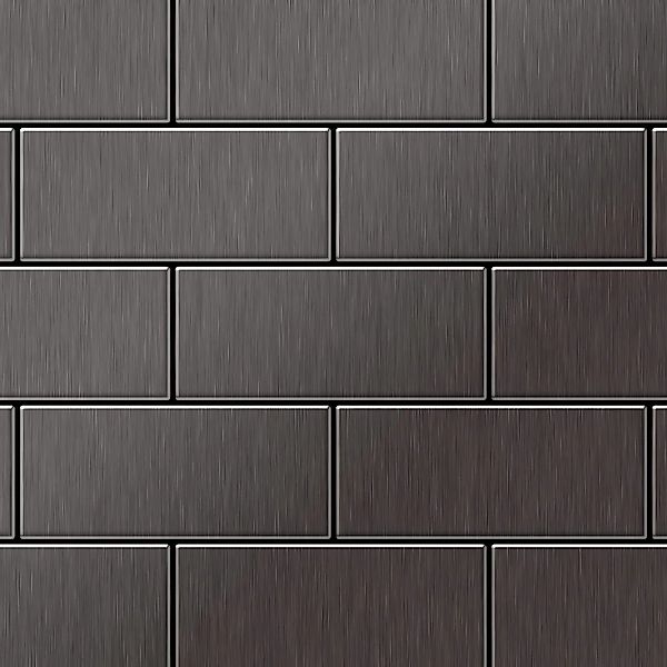 ALLOY Mosaik Fliese Massiv Metall Titan Gebürstet Dunkelgrau 1,6mm Stark Su günstig online kaufen