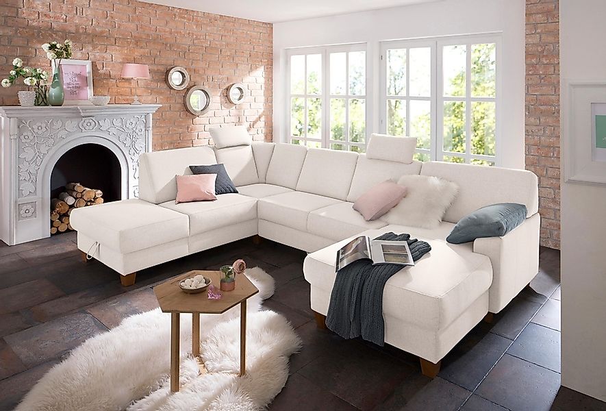 Home affaire Wohnlandschaft »Belfort U-Form« mit Federkern, wahlweise mit B günstig online kaufen