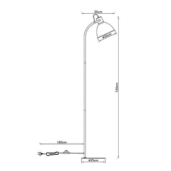Brilliant Stehlampe »Erena«, 1 flammig-flammig, Höhe 150 cm, E27, Metall/Ho günstig online kaufen