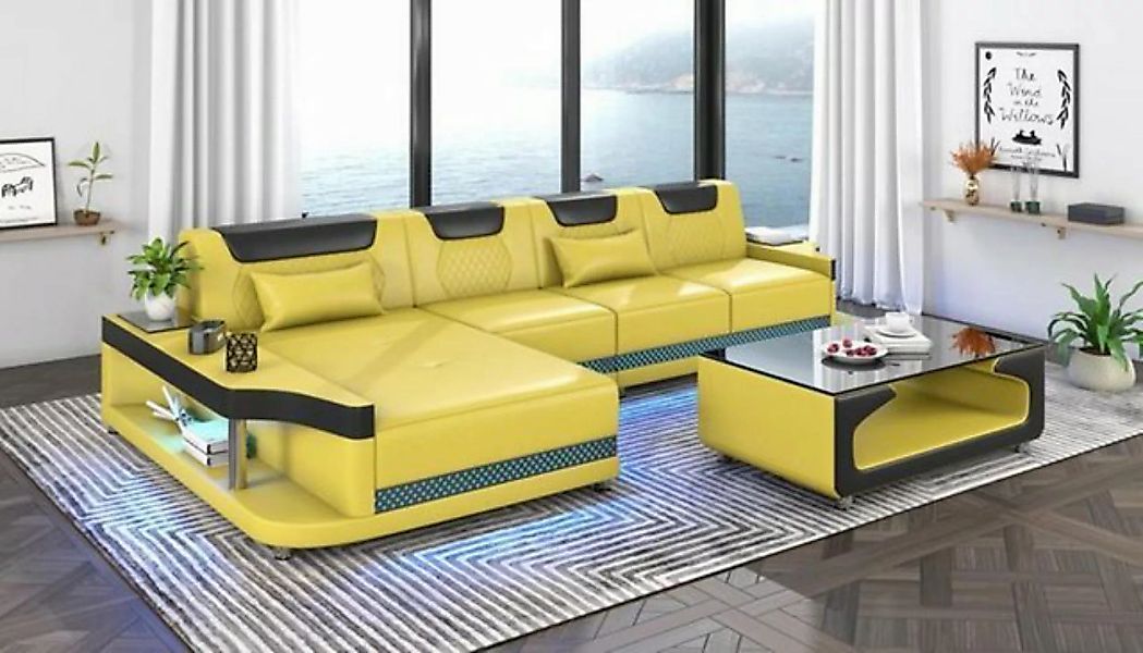 JVmoebel Ecksofa Ecksofa L-Form Polster Leder Wohnlandschaft Couchen Sofa, günstig online kaufen